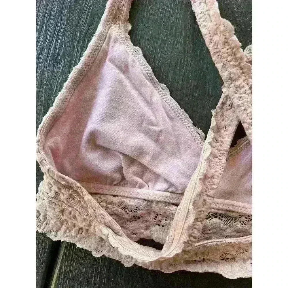 Aerie Lace Pullover Racerback Bralette Size Medium Pink - Picture 4 of 7